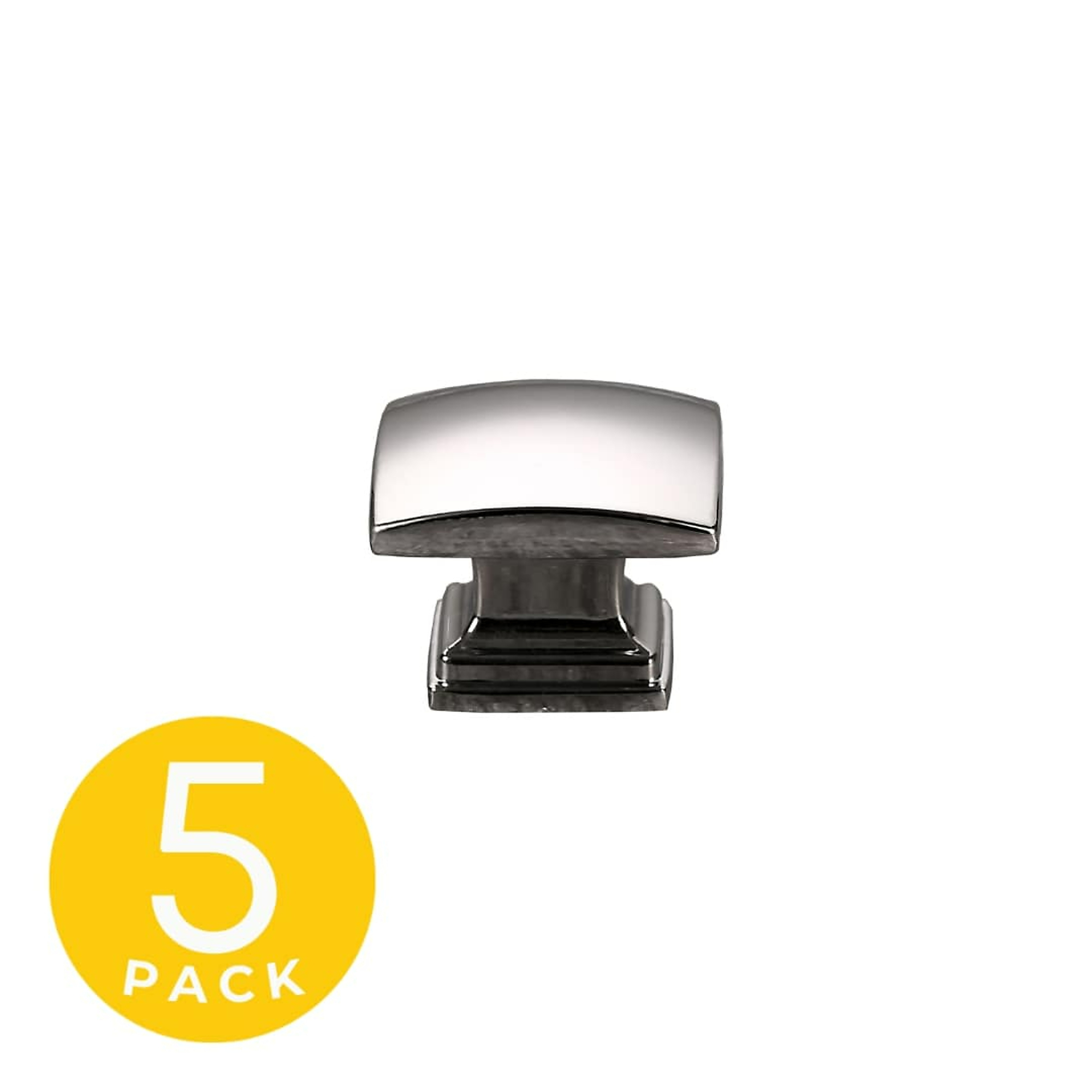 Sapphire Helix Series Modern Square Cabinet Knob — 1in., Polished Chrome, 5-Pack, Model# SP-2828-K-CP-5